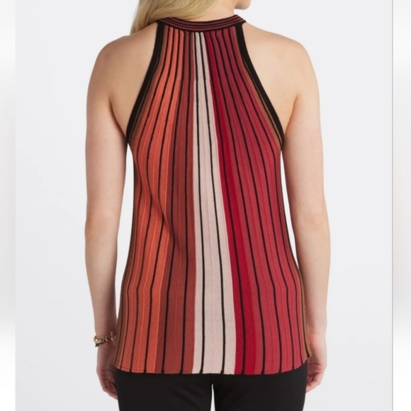 Daniel Rainn Penelope Halter Sweater Tank NWT Retro Spring Bright Statement Pink - Picture 3 of 4